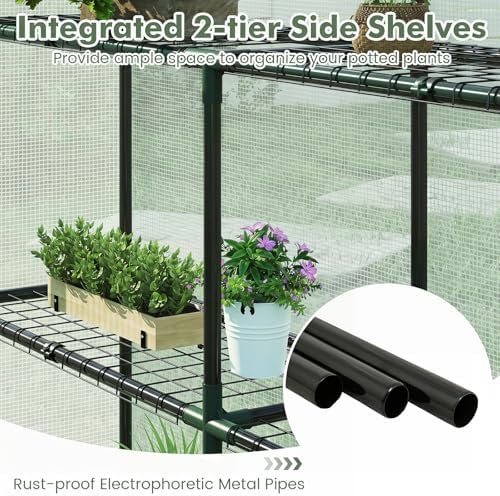 happygrill greenhouses for outdoors, portable greenhouse with pe, front angle view