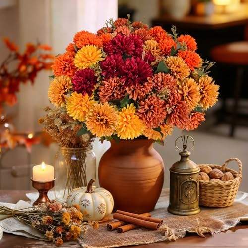 fake flowers artificial mums for outdoors,uv resistant faux on a desk or shelf