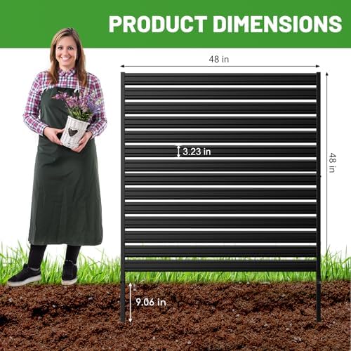 no-dig metal privacy fence screen, 48" h × shown in use
