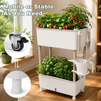 2-tier 27.8"h rolling raised garden bed with wheels, close-up detail