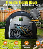 housolution bike storage tent shed for 3bikes, outdoor, close-up detail