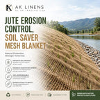 jute erosion control, soil saver mesh blanket shown in use