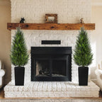 vivatrees 5ft artificial cedar topiary trees 2 pack on a desk or shelf