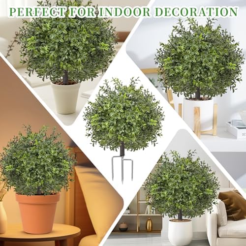 ereal 24'' artificial boxwood topiary, pack of 2, package contents