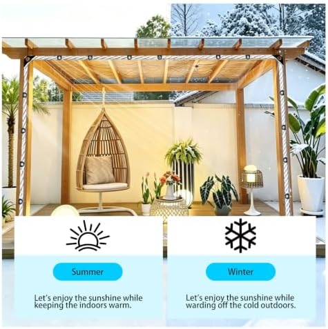 clear vinyl tarp 6x10ft 14mil heavy duty waterproof, side view