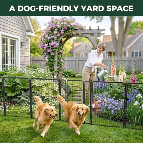 fxw no dig garden fence, outdoor for yard shown in use