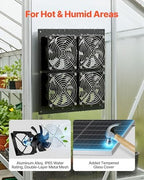 vevor solar powered fan, 25w solar panel with showing dimensions