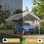 aoxun 10x20 ft heavy duty carport, adjustable height, package contents