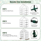 giantex walk-in greenhouse, 4 tier 8 shelves, portable, front angle view