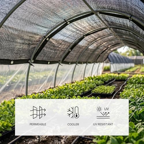 royal shade 50% black shade cloth 10' x, side view