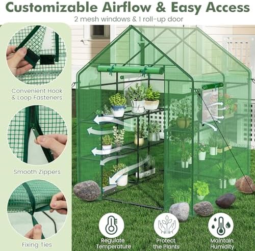 happygrill greenhouse for outdoors, portable greenhouse with pe, close-up detail