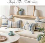 blissblush coastal blue decorative lumbar pillow cover 14x36, package contents