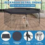 peekaboo dogplaypen 24 in-8 panel metal rustproof pet, close-up detail