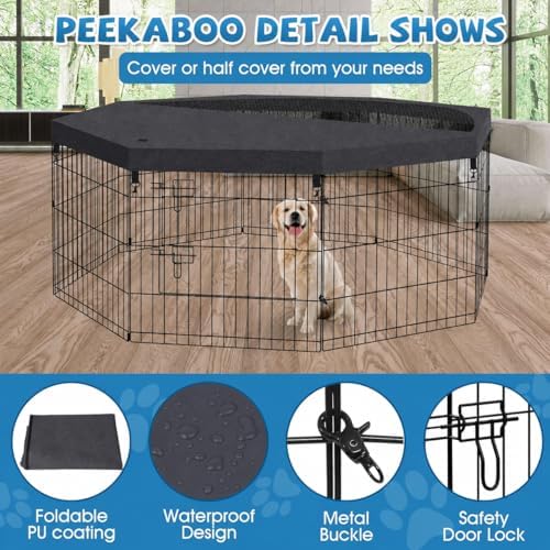 peekaboo dogplaypen 24 in-8 panel metal rustproof pet, close-up detail