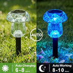 Solar Lights Outdoor 8 Pack Color Changing Mushroom Garden Lights | Waterproof Pathway Yard Walkway Landscape Path Lighting for Outside, Auto On/Off Decorations, Acrylic Diamond-like Lampshade