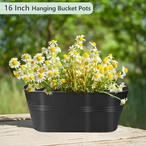 16 inch 4 pcs metal hanging flower pots on a desk or shelf