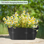 16 inch 4 pcs metal hanging flower pots on a desk or shelf