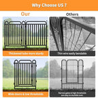 thickened metal tube garden fence, animal barrier fence, close-up detail