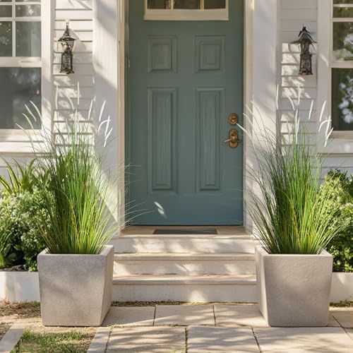 3ft 2-pack artificial cattail reed grass, 35in artificial on a desk or shelf