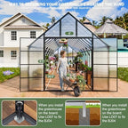 36x10x10 ft extra large greenhouse for outdoors, heavy, close-up detail