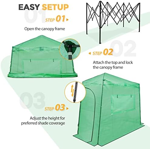 eagle peak 9x4 easy setup pop up greenhouse, close-up detail