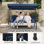 homrest 3 seat porch swing with adjustable canopy, close-up detail