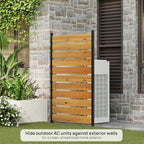 wood privacy fence screen outdoor privacy panels ac, close-up detail