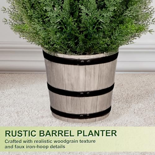 vivatrees 4ft artificial cedar topiary trees with rustic showing dimensions
