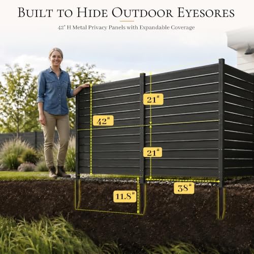 air conditioner fence 3 panels, 42" h x shown in use