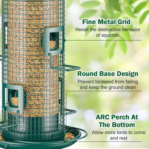 metal bird feeder for outdoors hanging, 2lb chew, close-up detail