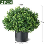 2 sets artificial boxwood topiary ball trees for showing dimensions