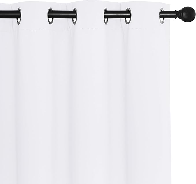 NICETOWN Blackout Patio Curtains 100 x 144 Inches Long for Sliding Door Extral Wide Blackout Curtain Panels Thermal Insulated Room Divider - Grommet Top, 100" W x 144" L, 1 Panel, White