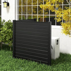 giantex no-dig air conditioner fence, 2 panels, 48''w shown in use