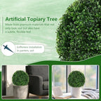 grooy 2 pack artificial boxwood topiary ball trees, package contents
