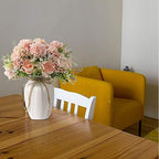 peonies artificial flowers in vase, fake hydrangea silk shown in use