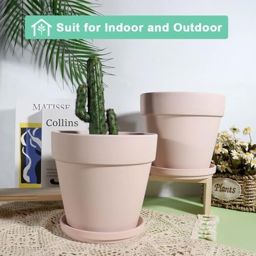 vensovo 6 inch pink terracotta & clay pots, package contents