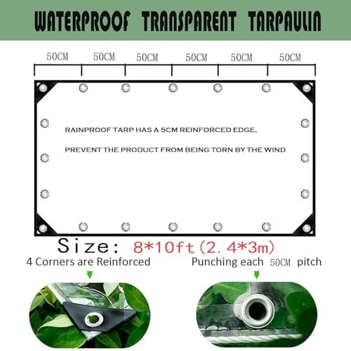 clear tarp(8*10ft(2.4*3m),clear tarps with grommets,vinyl patio enclosure shown in use