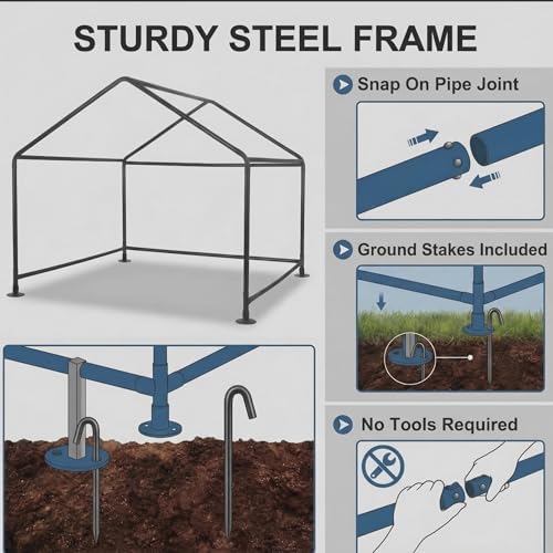 outdoor dog tent shade, 4'x4'x3' dog shelter house showing dimensions