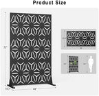 qinptwut 72" metal privacy screen, outdoor freestanding privacy shown in use