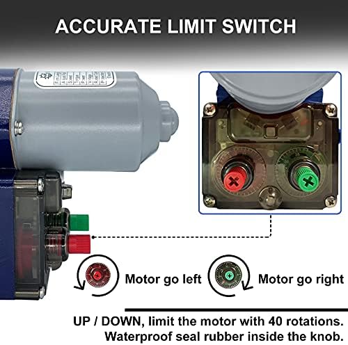 uygalaxy side roll up motor system, 2 pack showing dimensions