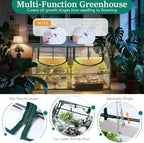 indoor greenhouse with grow light, 47.2" l x, close-up detail