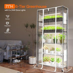 bstrip 5-tier indoor greenhouse with grow light, 35.4x13.8x71in shown in use