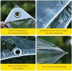 clear tarps with grommets, 6x6.5ft heavy duty waterproof, package contents