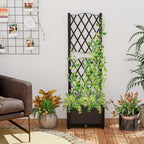 giantex raised garden bed w/trellis, garden planter for, front angle view