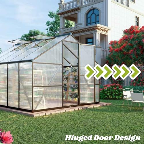 10 ft outdoor polycarbonate greenhouse, dark gray, view 9
