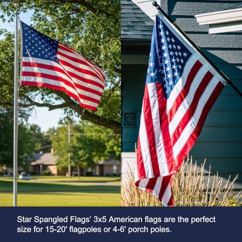 american flag made in usa 100% | 3x5, front angle view