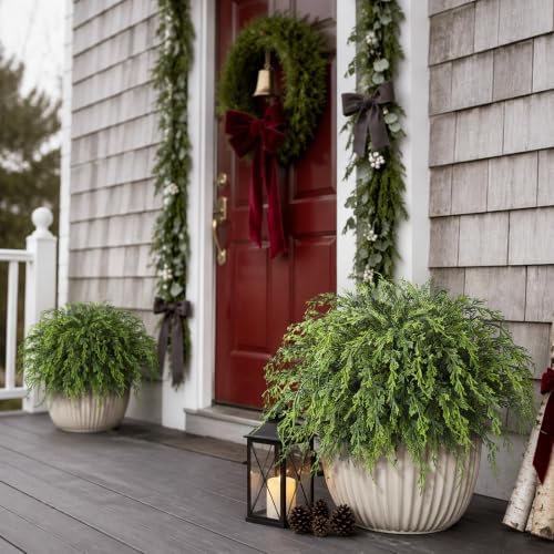 artificial christmas cedar topiary ball tree for front, close-up detail