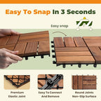 jurax interlocking wood deck tiles, 10pcs patio flooring, side view