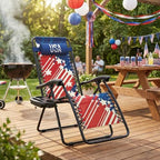 Athena Collection Zero Gravity Chair, Outdoor Lounge Chair- Us Flag | with Adjustable Pillow and Cup Holder, Reclining Camping Chair for Outside Beach Lawn Garden Patio Poolside