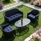 wicker chair cushions of 3 pieces, waterproof cushions, package contents